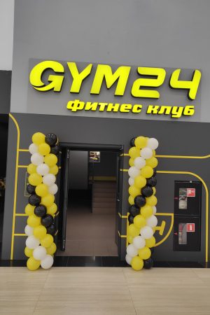 Оформление шарами спортзала